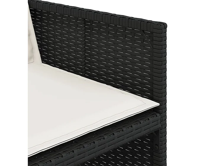 Ensemble à manger de jardin 11 pcs coussins noir résine tressée