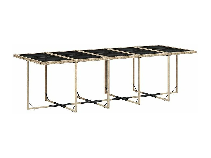 Ensemble à manger de jardin et coussins 11 pcs beige poly rotin