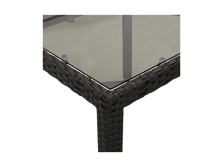 Ensemble à manger de jardin et coussins 7 pcs noir rotin acacia