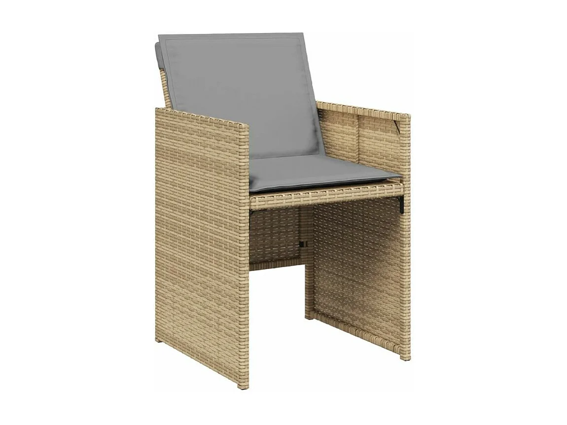 Ensemble à manger de jardin et coussins 11 pcs mélange beige