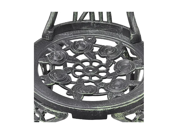 Table ronde et 2 chaises de jardin métal coulé vert Bridge