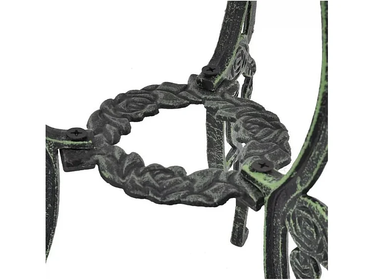 Table ronde et 2 chaises de jardin métal coulé vert Bridge