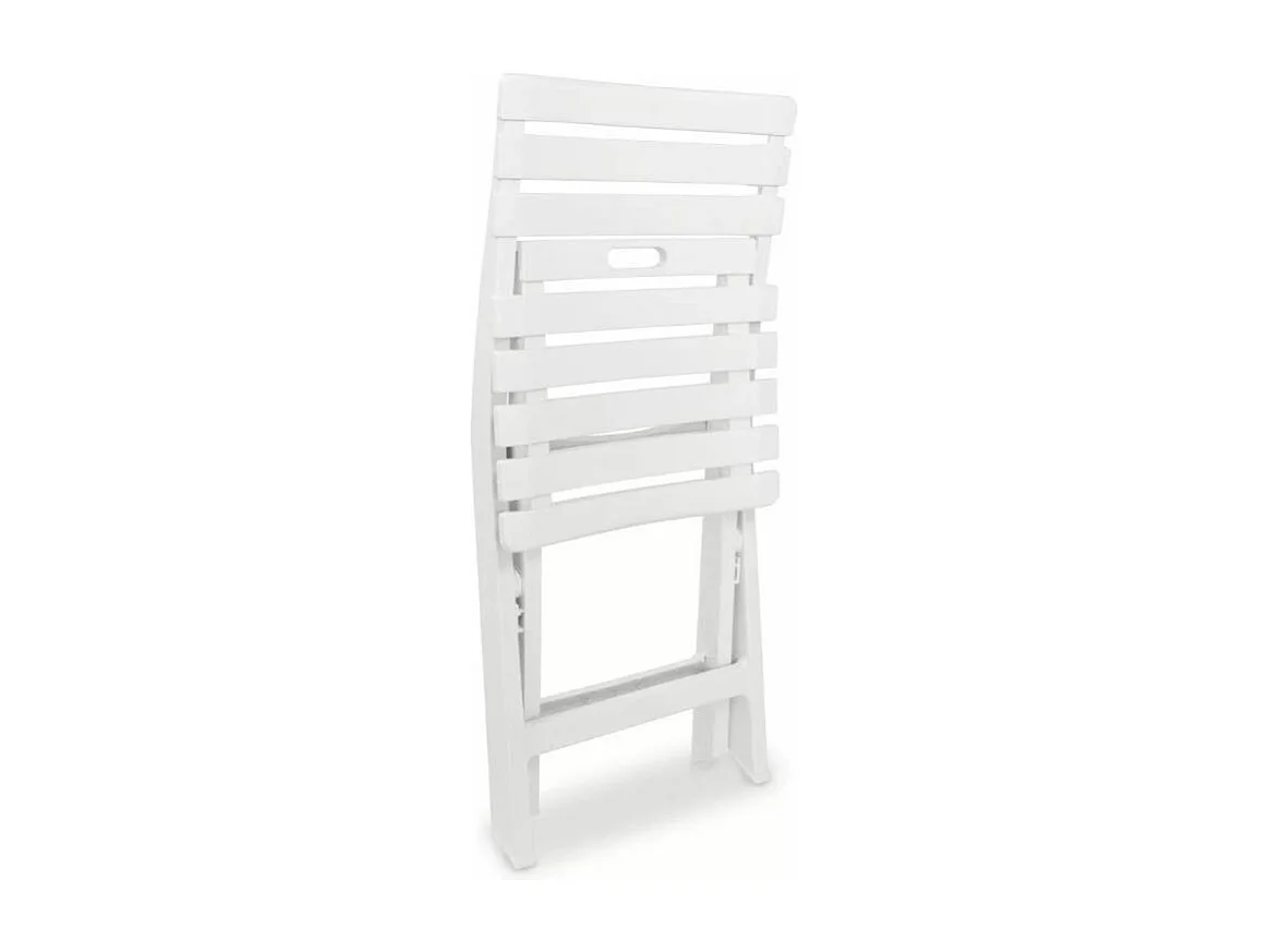 Table rectangulaire et 2 chaises de jardin plastique blanc Camille