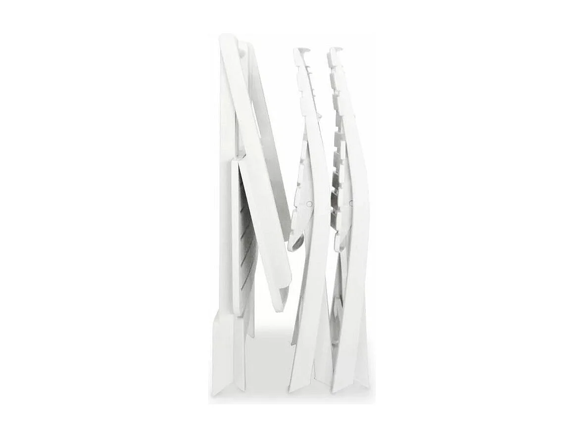 Table rectangulaire et 2 chaises de jardin plastique blanc Camille