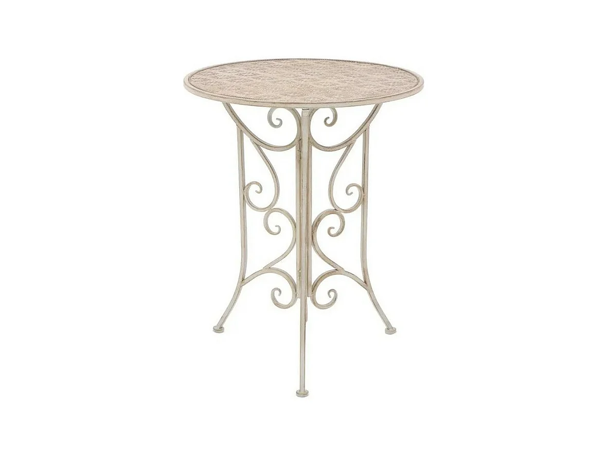 Table et 2 chaises métal blanc Break