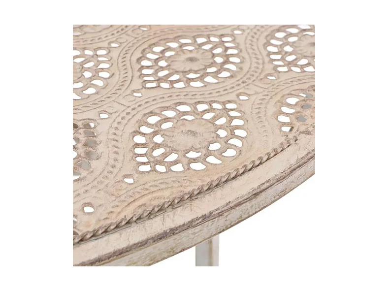 Table et 2 chaises métal blanc Break