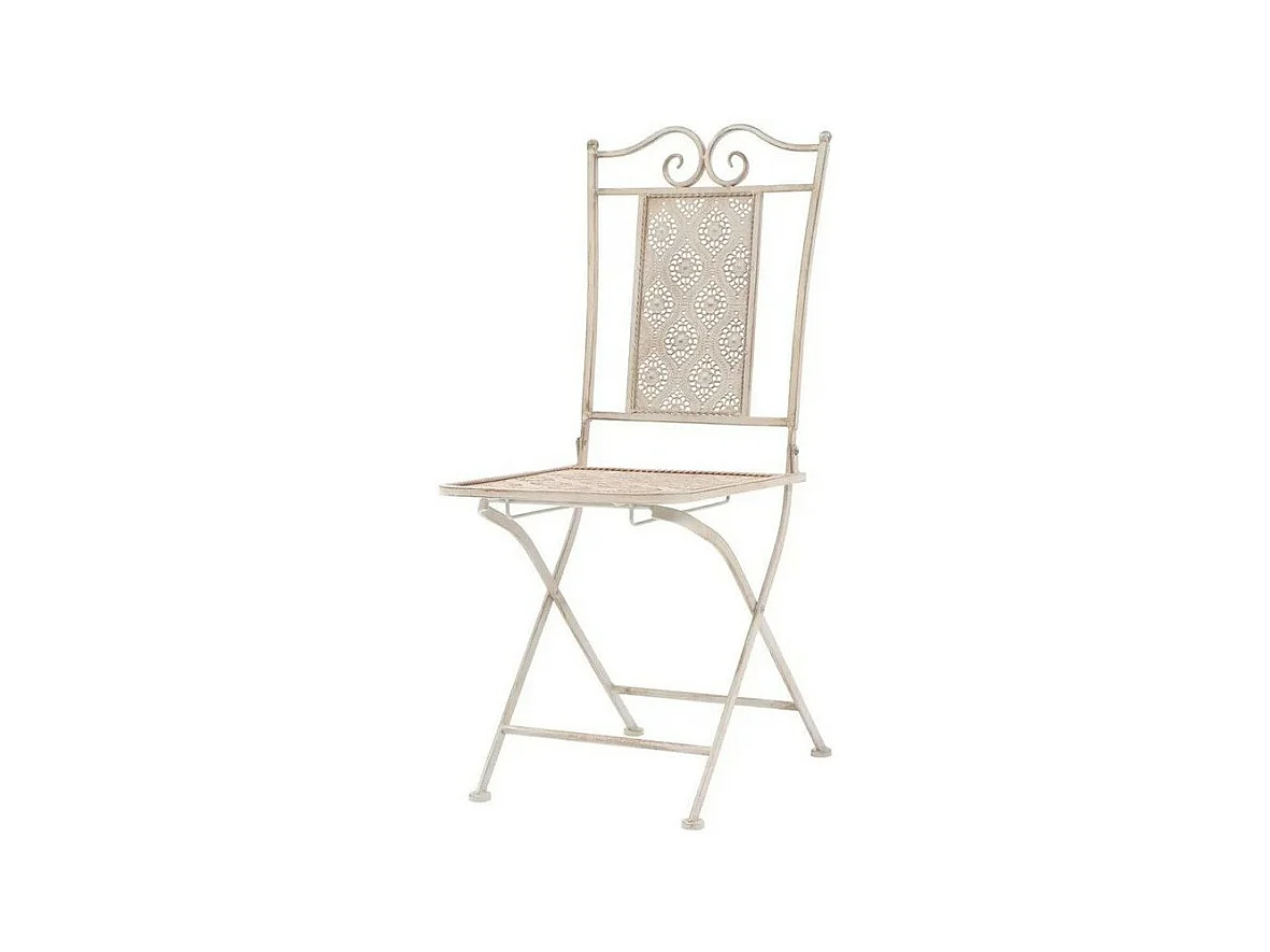 Table et 2 chaises métal blanc Break