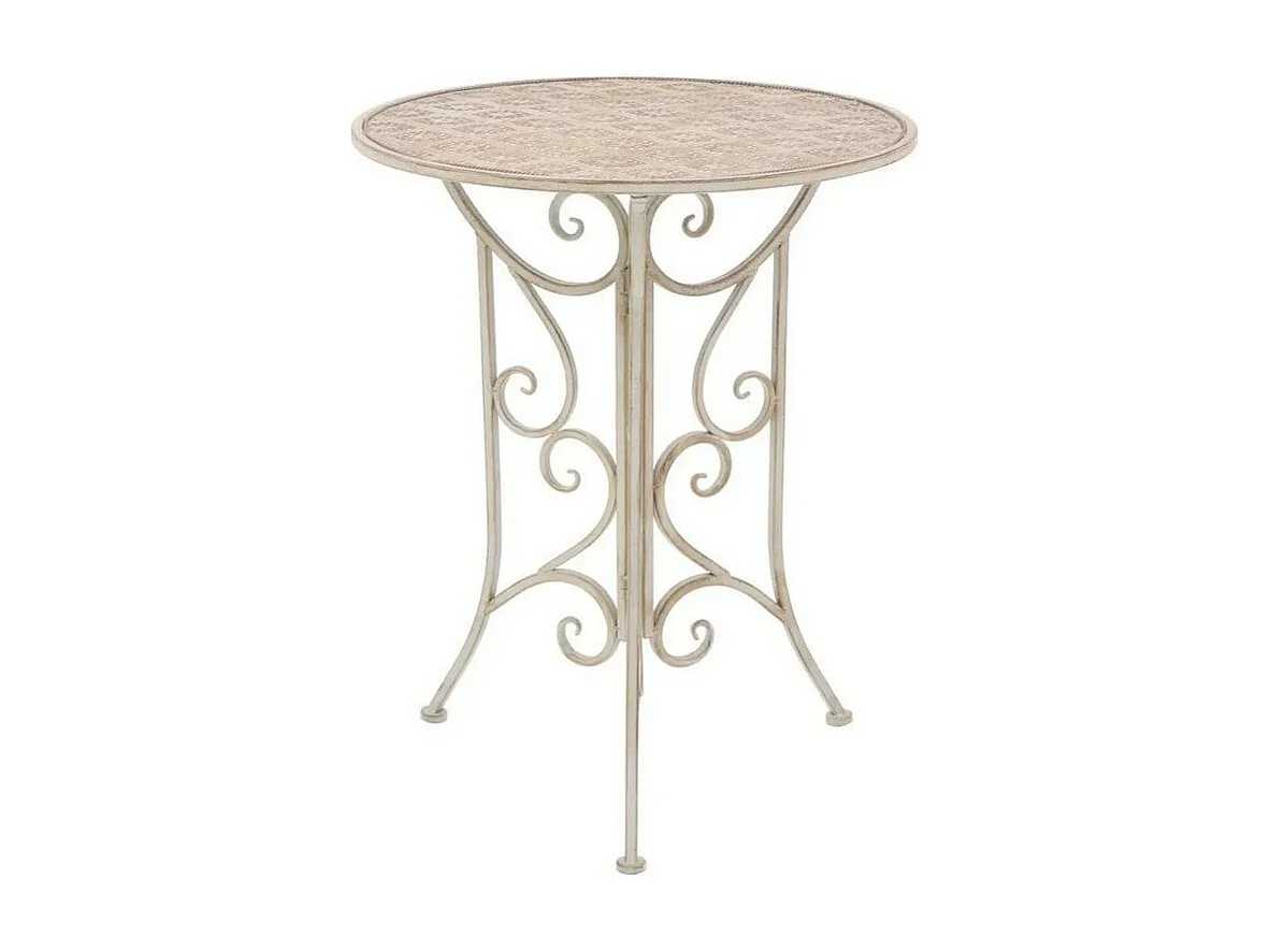 Table et 2 chaises métal blanc Break