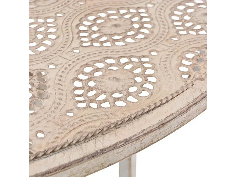 Table et 2 chaises métal blanc Break