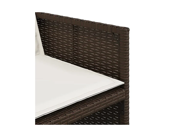 Ensemble à manger de jardin 5 pcs et coussins marron poly rotin