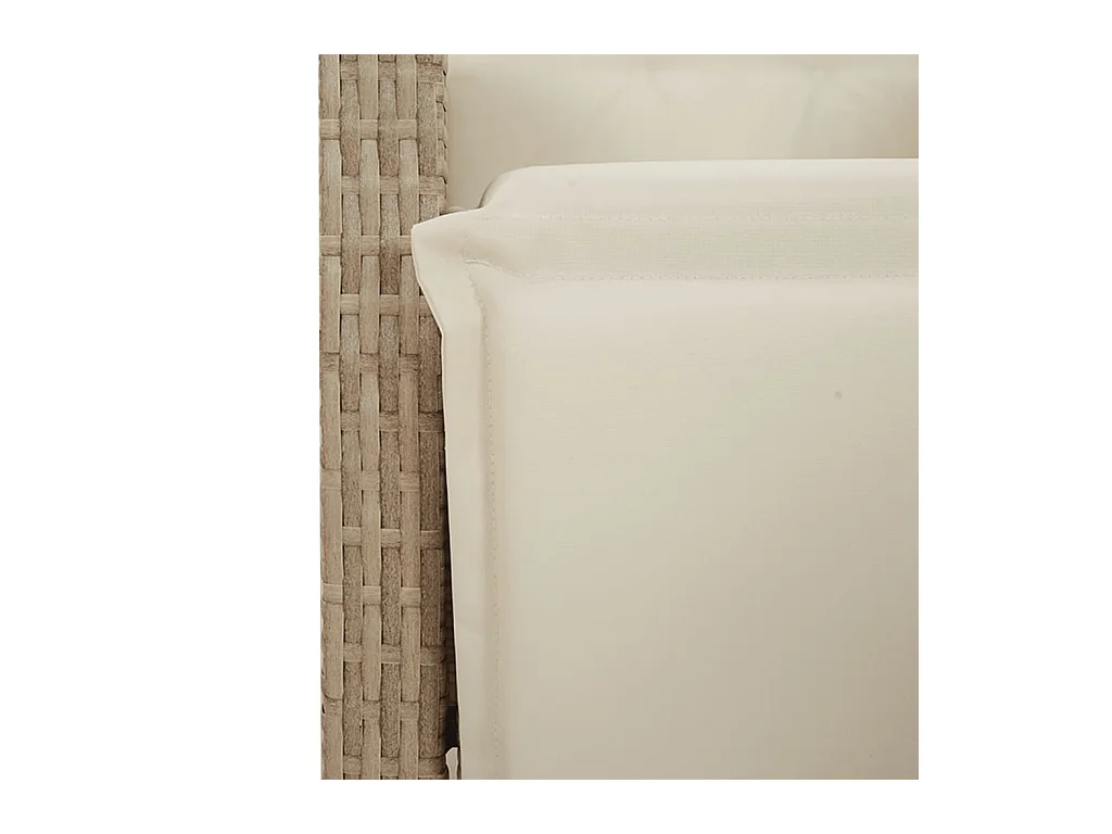 Ensemble à manger de jardin avec coussins 5pcs Beige poly rotin