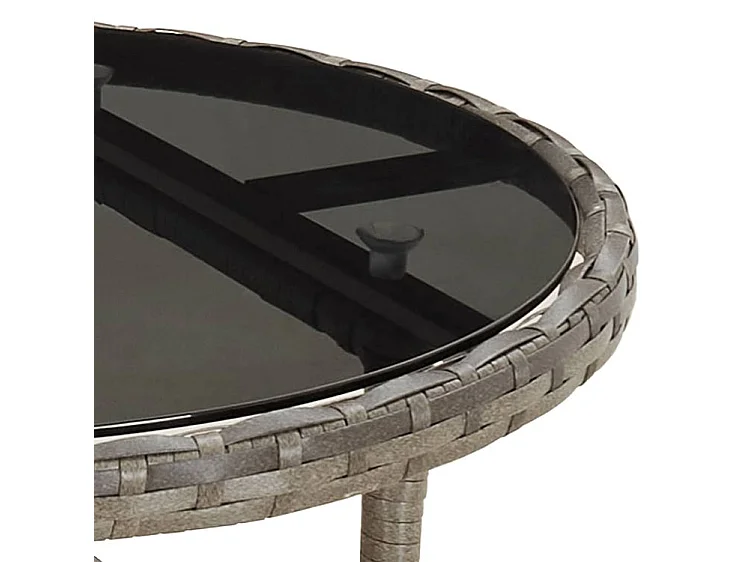 Ensemble à manger de jardin et coussins 5 pcs gris rotin verre