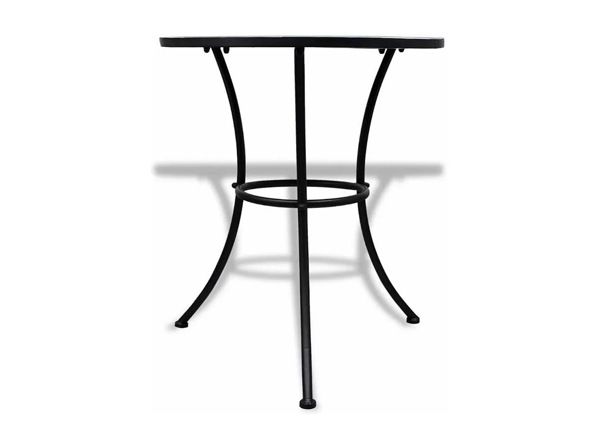 Table ronde et 2 chaises de jardin mosaïquées bleu et blanc Mel