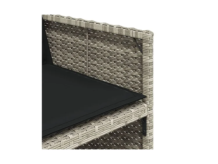 Ensemble à manger de jardin 11pcs avec coussins gris poly rotin