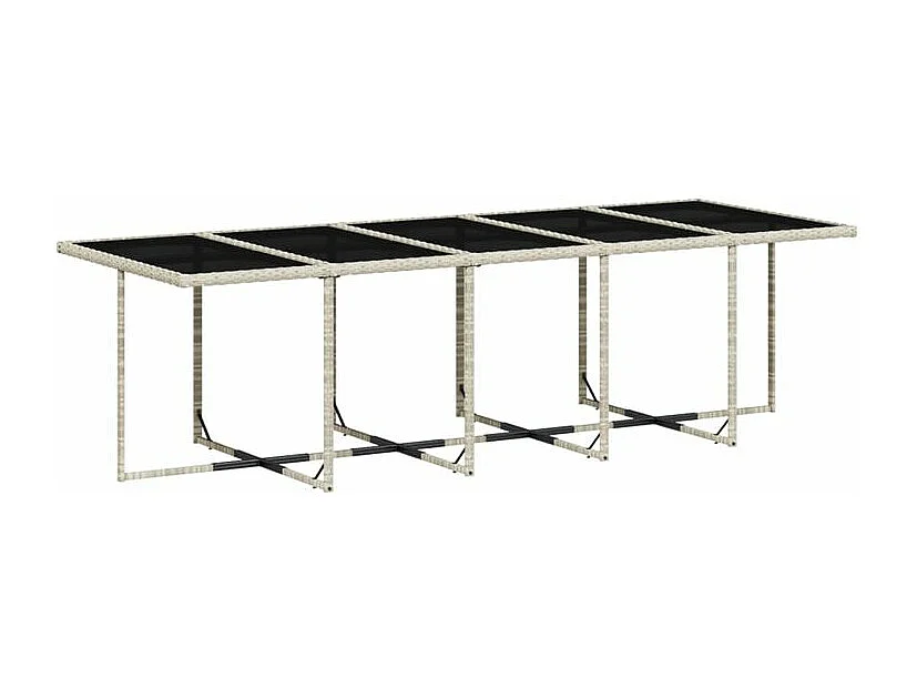 Ensemble à manger de jardin 11pcs avec coussins gris poly rotin