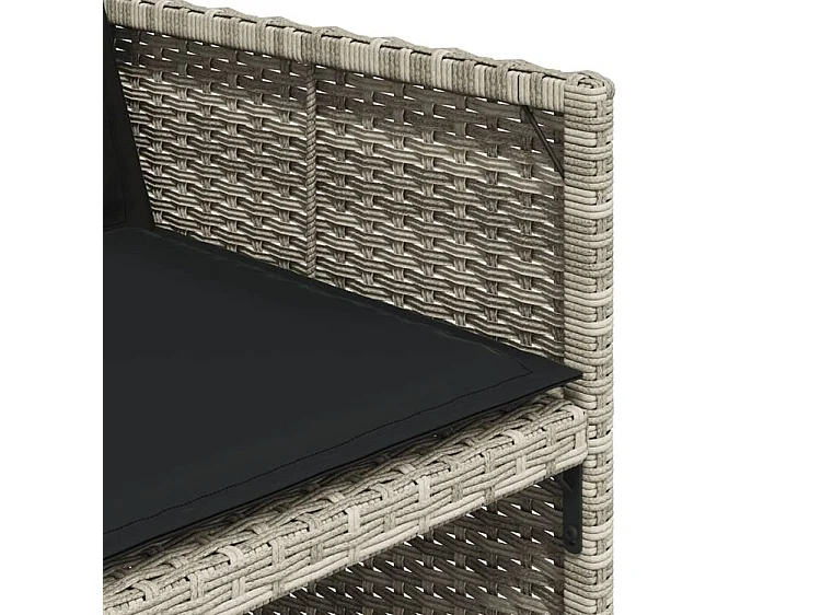 Ensemble à manger de jardin et coussins 9 pcs gris clair rotin