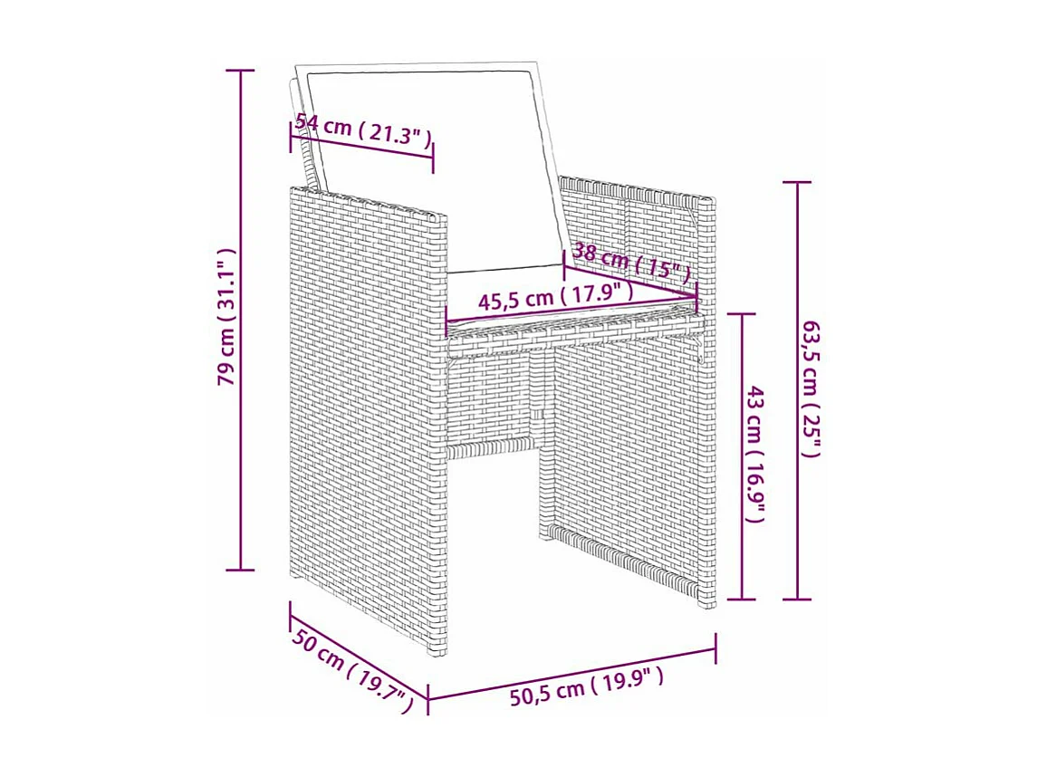 Ensemble à manger de jardin et coussins 9 pcs gris clair rotin