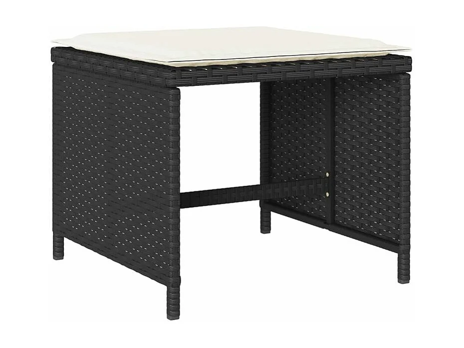 Ensemble à manger de jardin 13 pcs coussins noir résine tressée