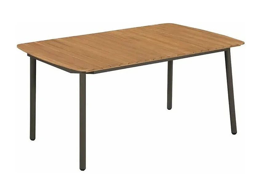 Table rectangulaire et 6 chaises de jardin acacia clair Palino