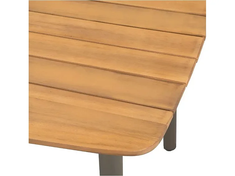 Table rectangulaire et 6 chaises de jardin acacia clair Palino