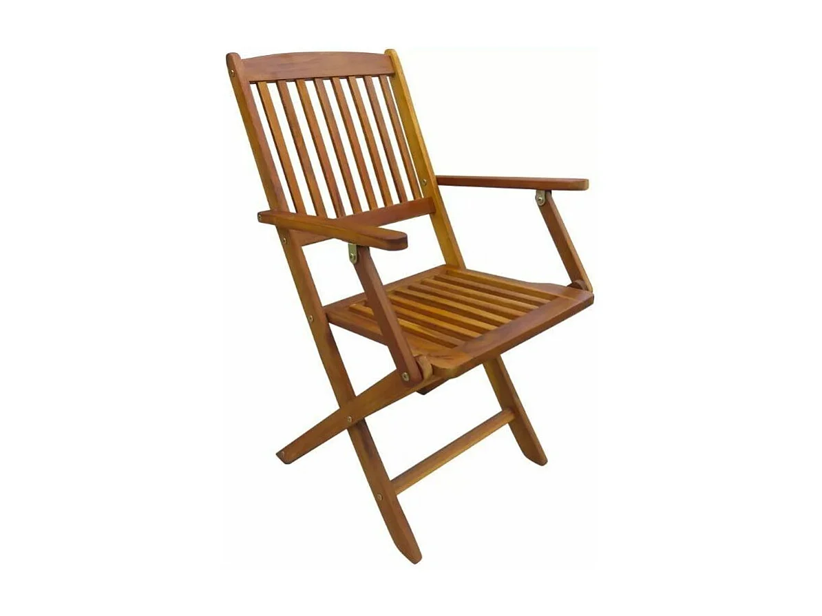 Table rectangulaire et 6 chaises de jardin acacia clair Polina