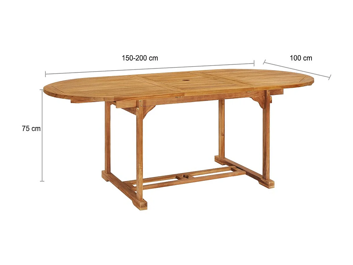 Salon de jardin 7 pcs Bois de teck massif