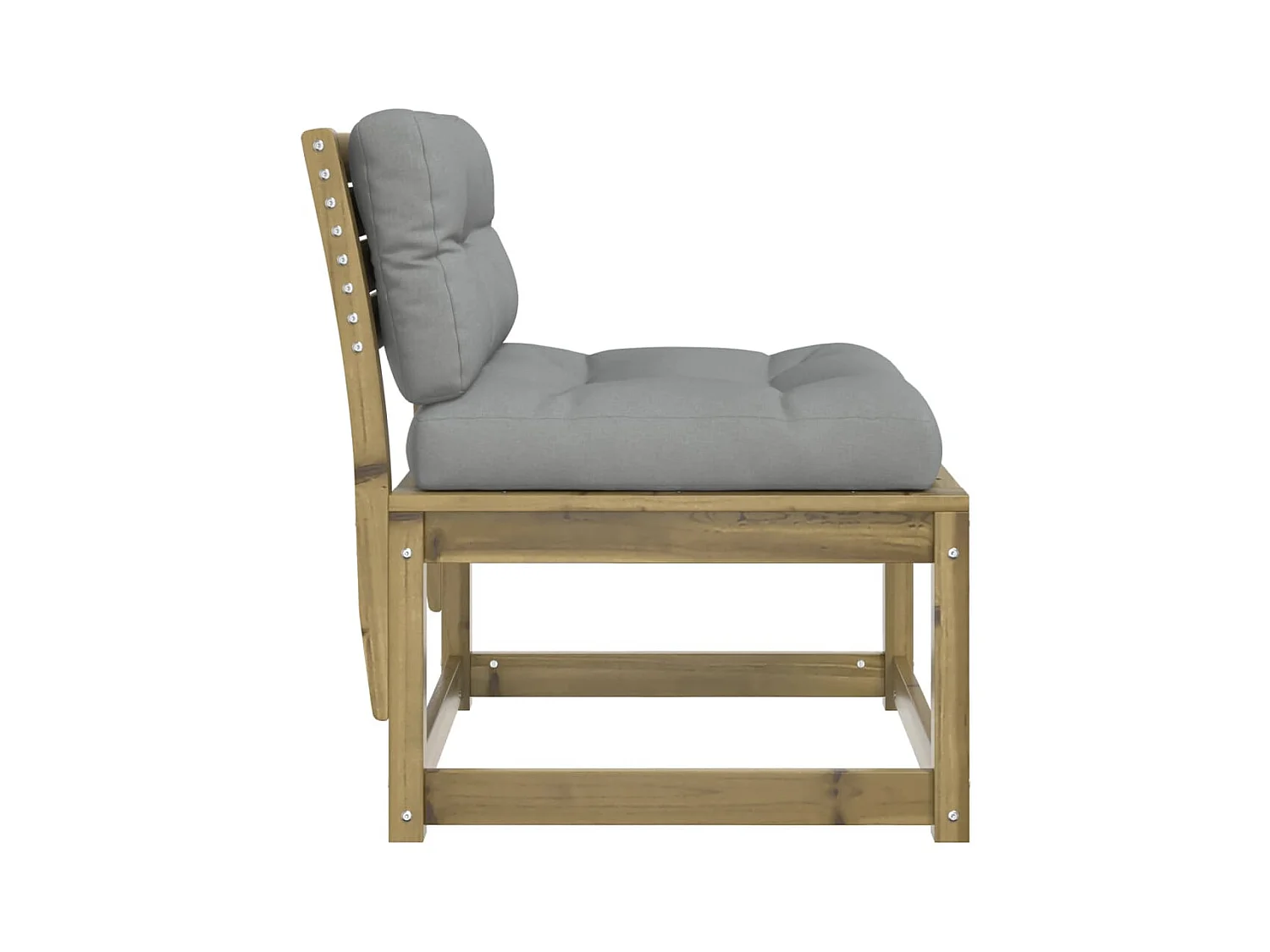 Canapés de jardin avec coussins 2pcs bois de pin imprégné