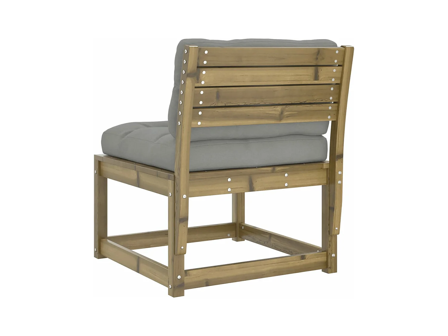 Canapés de jardin avec coussins 2pcs bois de pin imprégné