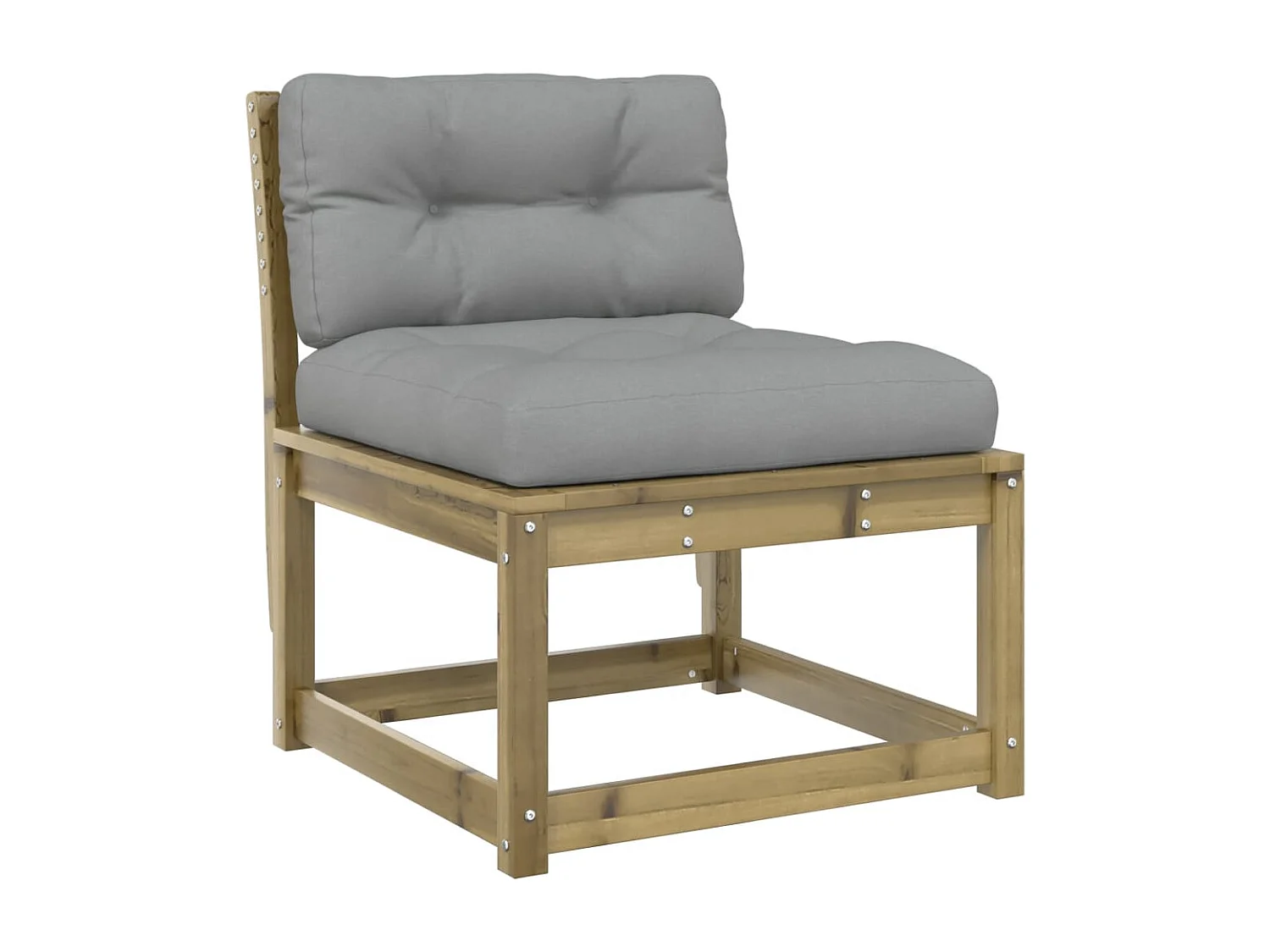 Canapés de jardin avec coussins 2pcs bois de pin imprégné