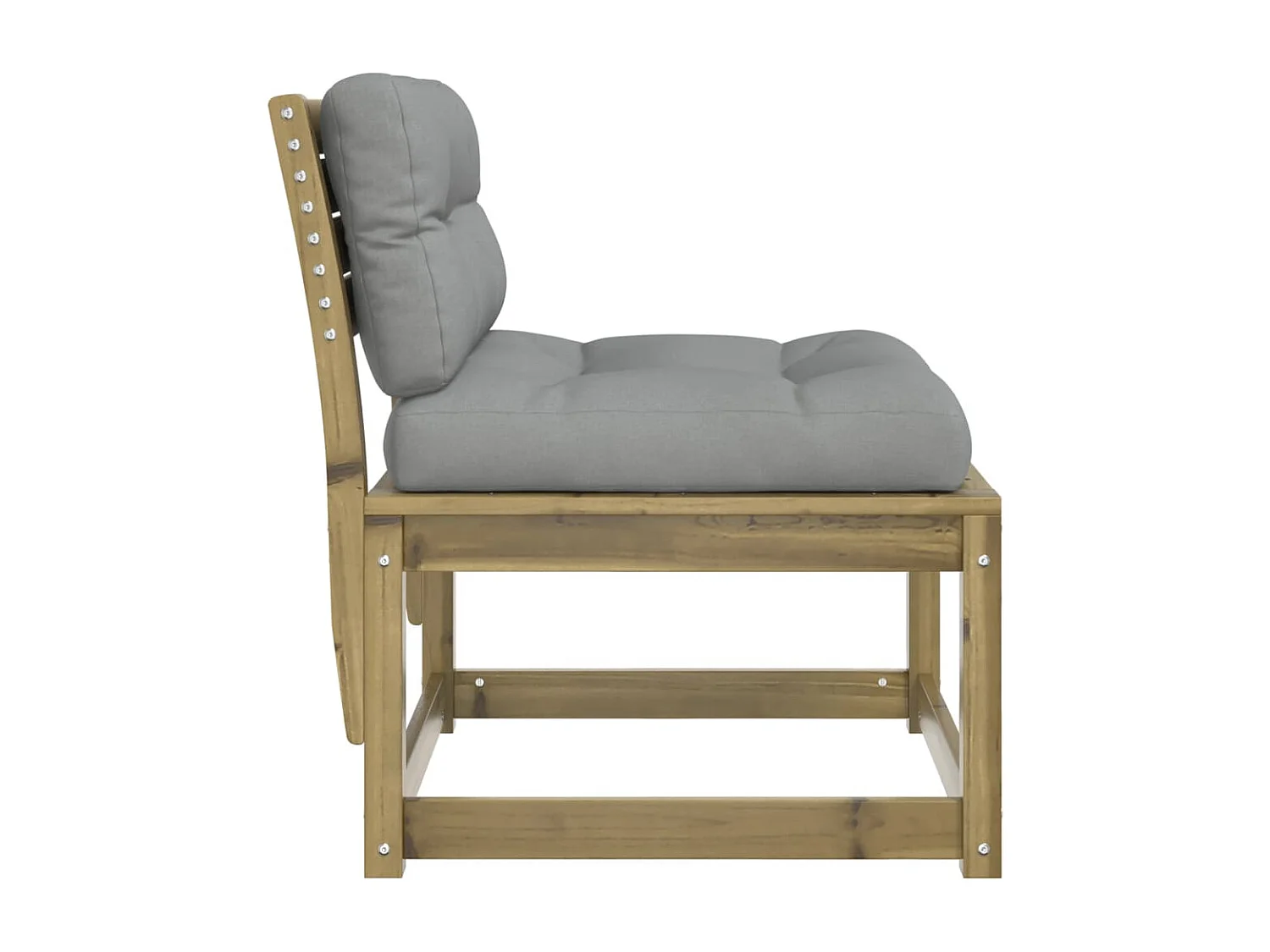 Canapés de jardin avec coussins 2pcs bois de pin imprégné