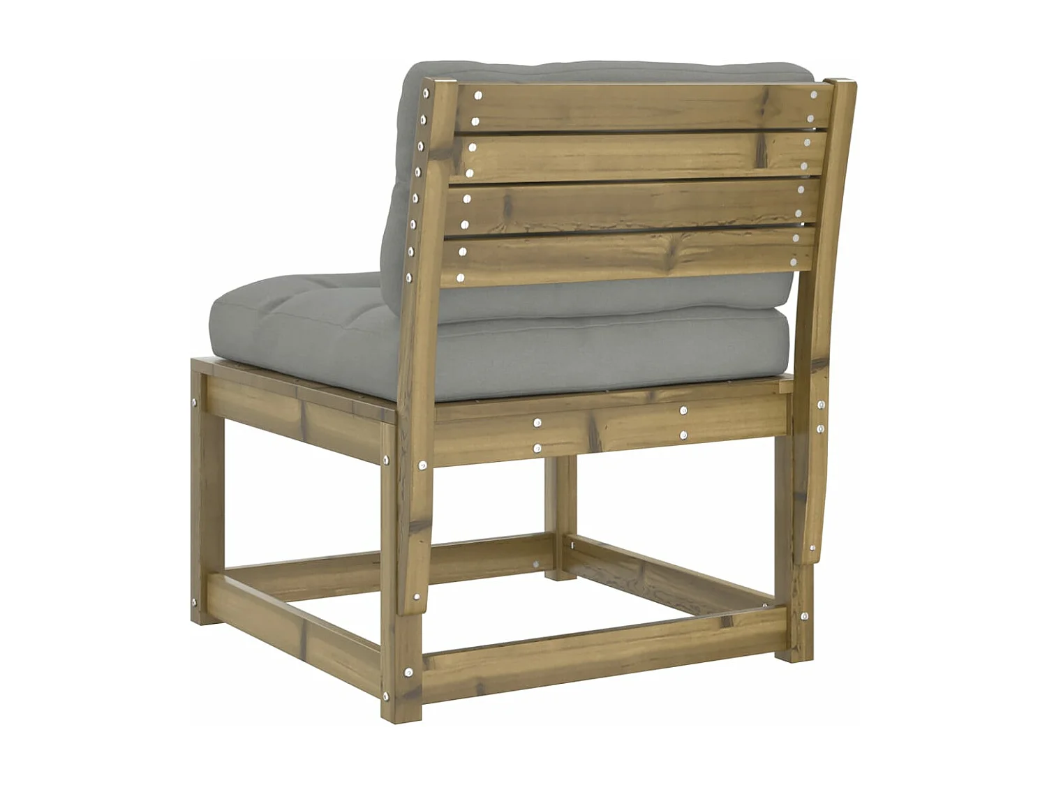 Canapés de jardin avec coussins 2pcs bois de pin imprégné