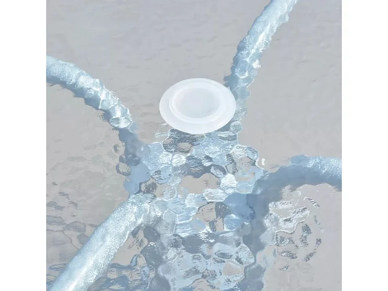 Table ronde et 4 chaises de jardin métal noir et blanc Castle