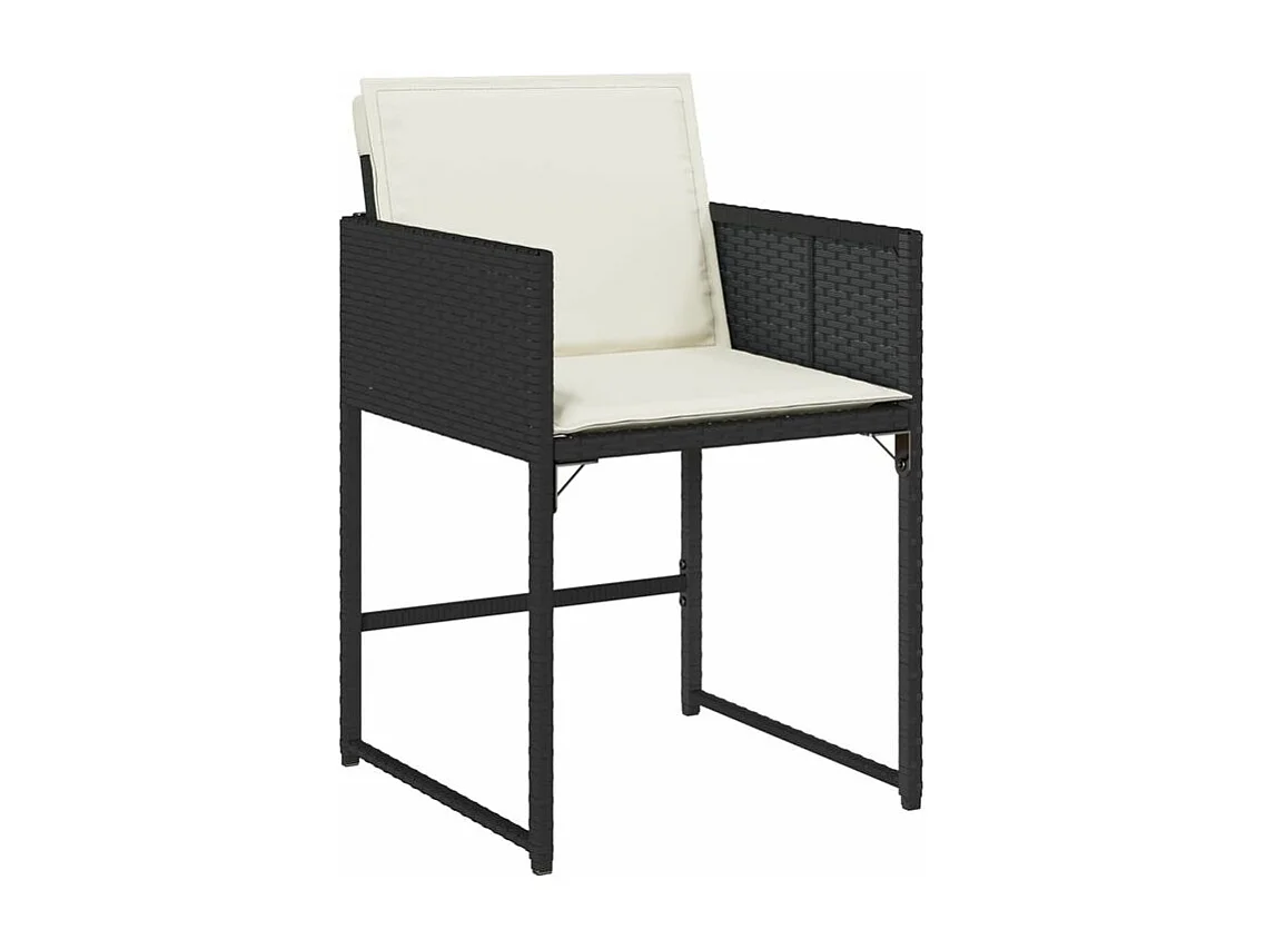 Ensemble à manger de jardin 9pcs coussins noir résine tressée