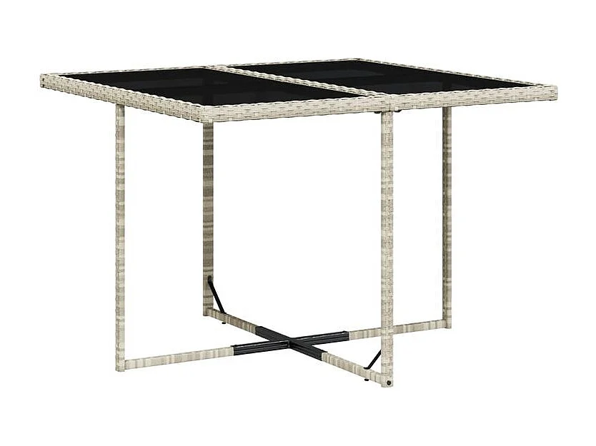 Ensemble à manger de jardin et coussins 5 pcs gris clair rotin