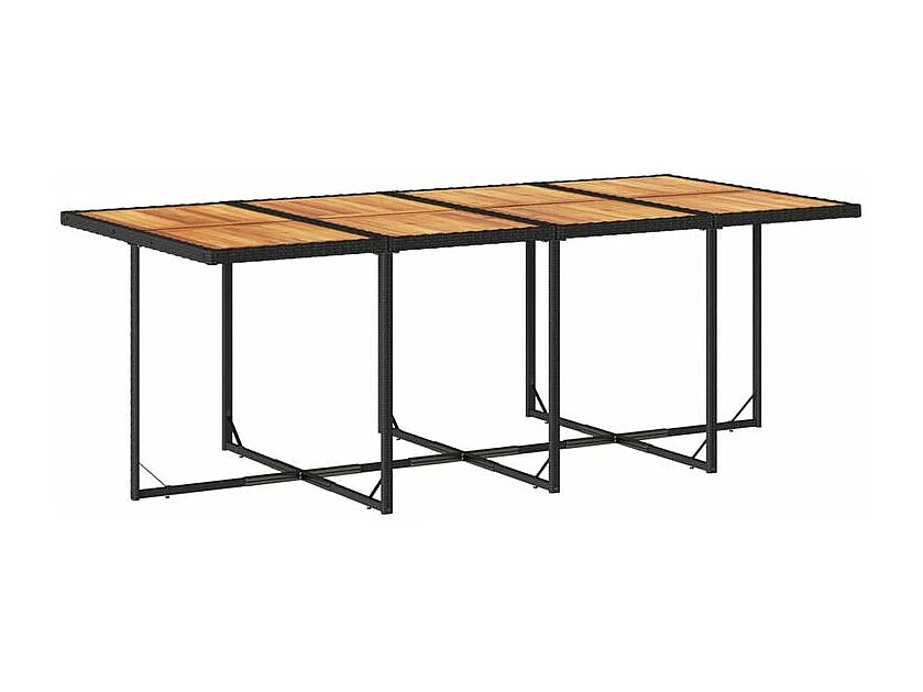 Ensemble à manger de jardin 9pcs coussins noir résine tressée