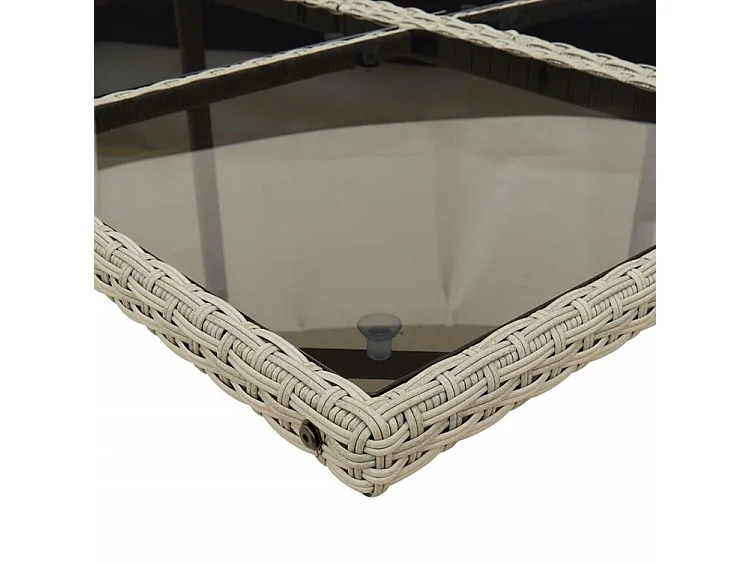 Ensemble à manger de jardin et coussins 7 pcs gris clair rotin