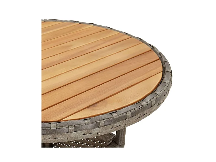Ensemble à manger de jardin et coussins 5 pcs gris rotin acacia