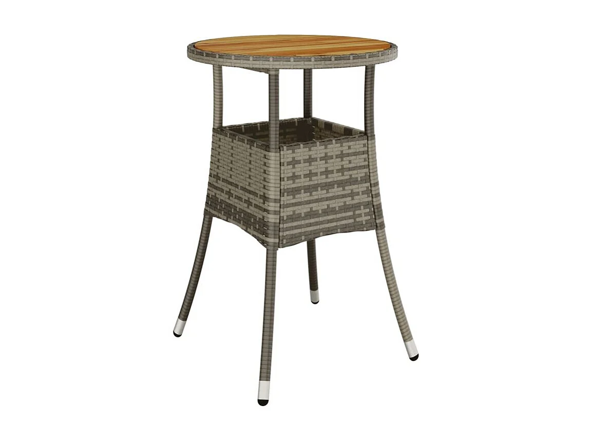 Ensemble à manger de jardin et coussins 5 pcs gris rotin acacia