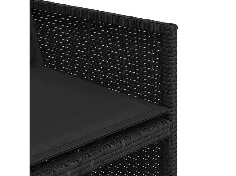 Ensemble à manger de jardin 9pcs coussins noir résine tressée