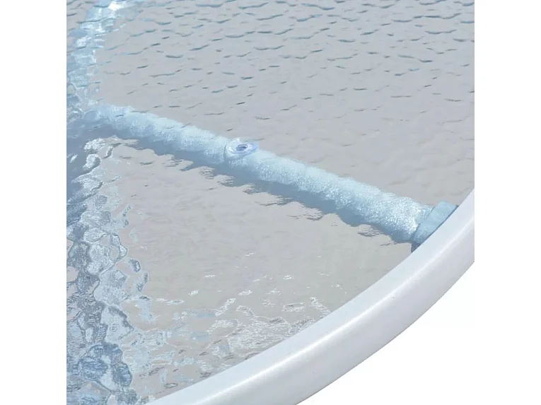 Table ronde et 2 chaises de jardin métal noir et blanc Castle