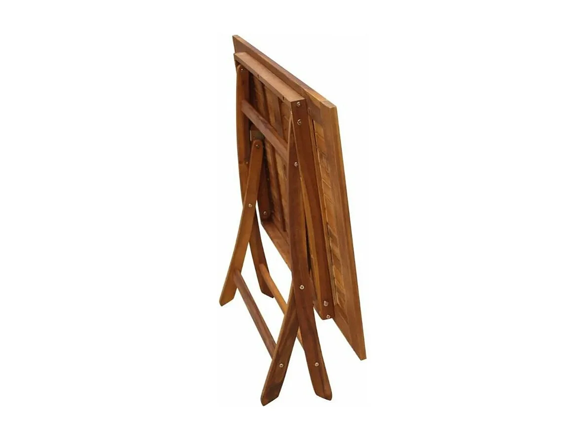 Table rectangulaire et 4 chaises de jardin acacia clair Polina