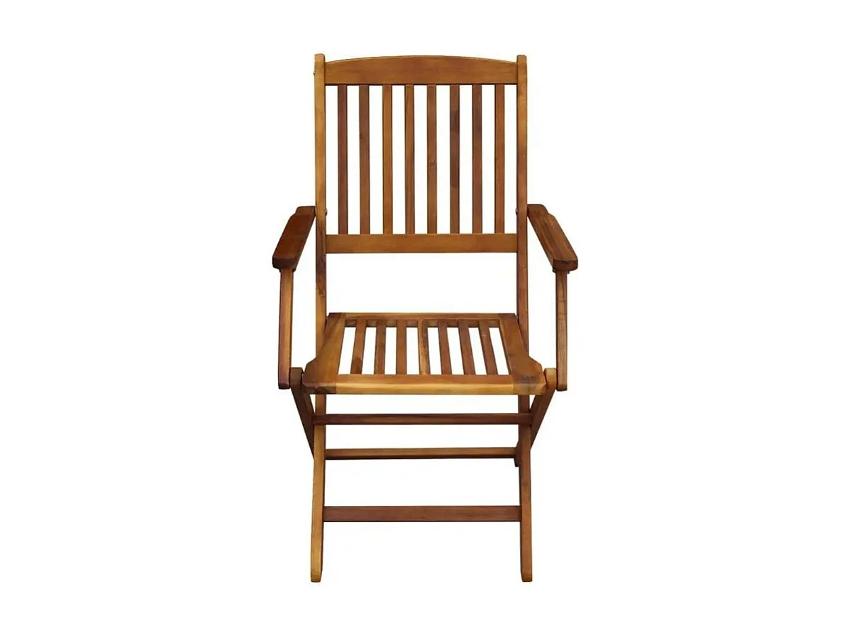 Table rectangulaire et 4 chaises de jardin acacia clair Polina