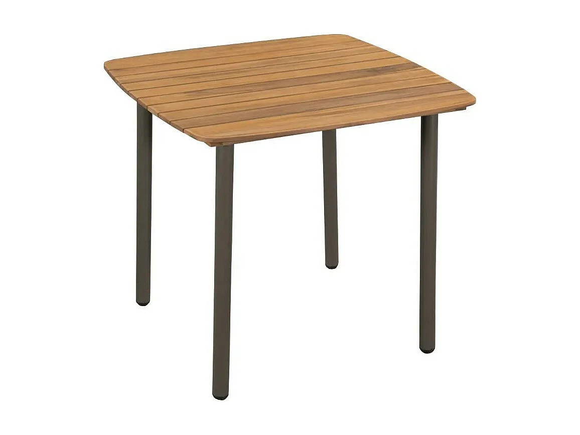 Table carrée et 4 chaises de jardin acacia clair Palino