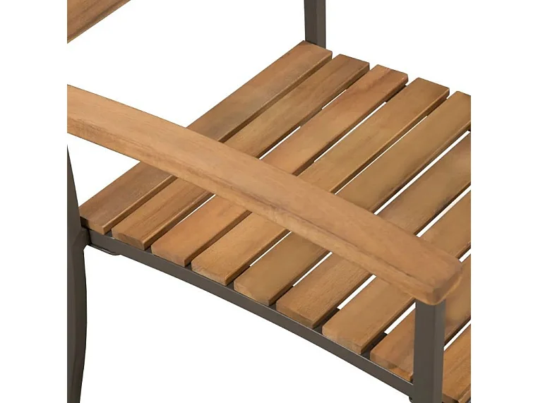 Table carrée et 4 chaises de jardin acacia clair Palino