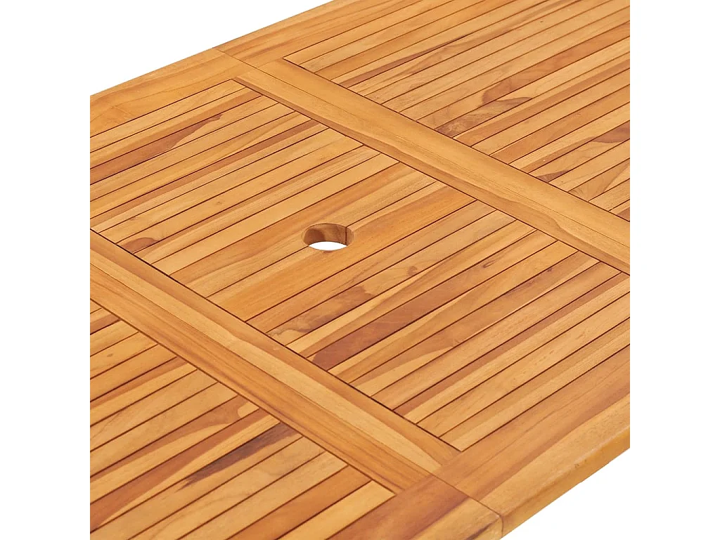 Mobilier à dîner d'extérieur pliable 9 pcs Bois solide de teck 2