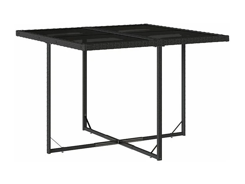 Ensemble à manger de jardin coussins 5pcs Noir Résine tressée