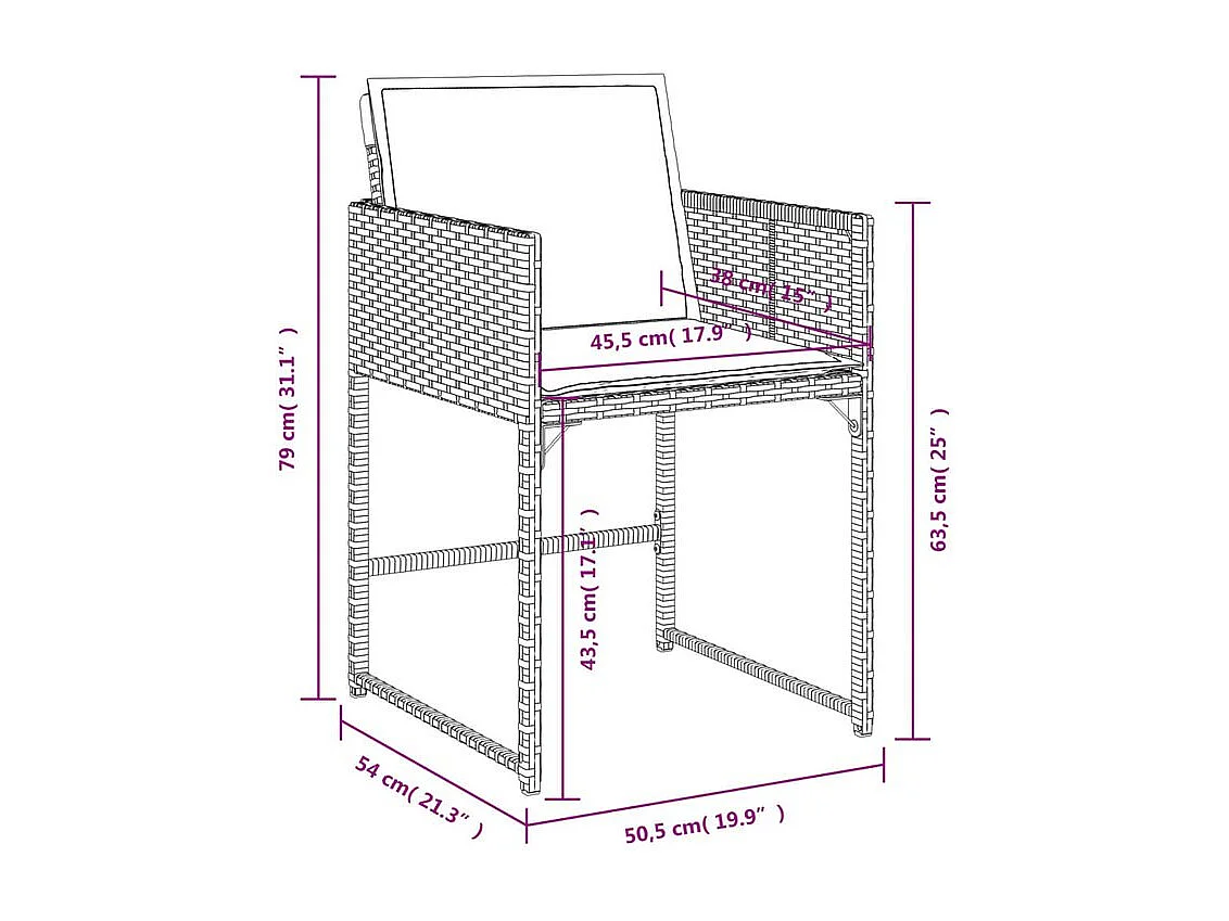 Ensemble à manger de jardin coussins 5pcs Noir Résine tressée