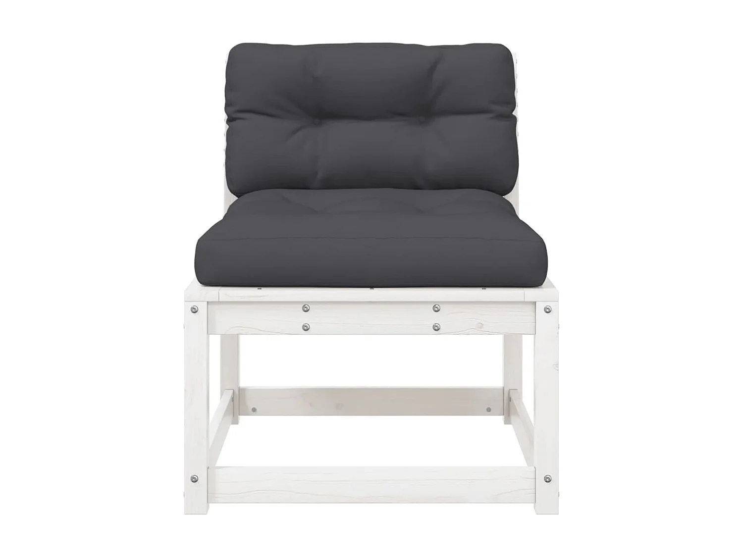 Canapés de jardin avec coussins 2pcs blanc bois de pin massif