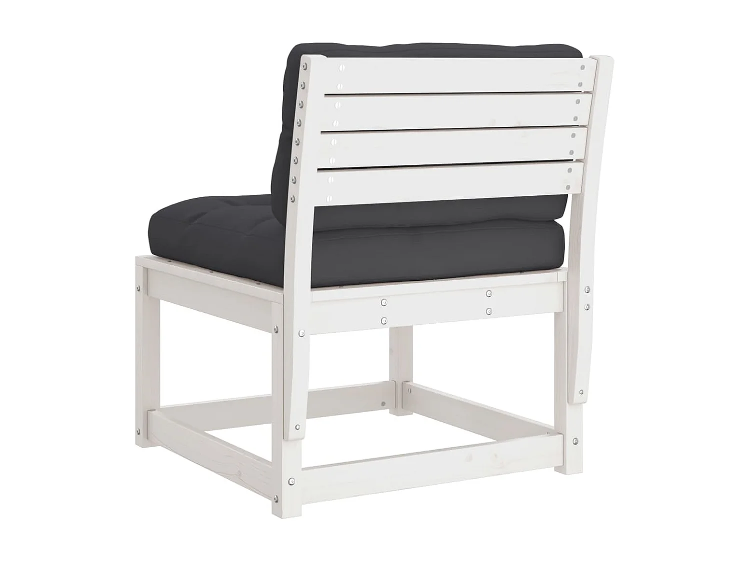 Canapés de jardin avec coussins 2pcs blanc bois de pin massif