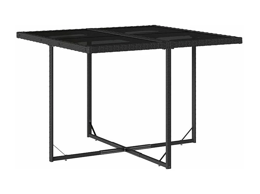 Ensemble à manger de jardin coussins 5pcs Noir Résine tressée